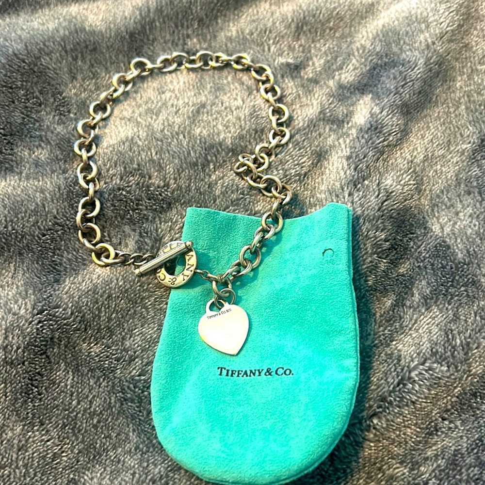 Authentic Tiffany Silver Toggle Heart Tag Necklace